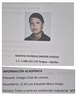 MARTHA PATRICIA ONOFRE OVIEDO   TECNICO EMPRENDIMIENTO